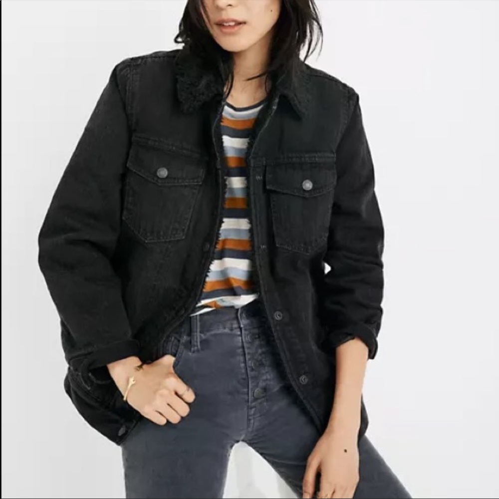 Madewell Sherpa oversized denim jacket